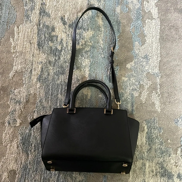 Michael Kors Selma Floral Studded Top Zip Satchel - Picture 6 of 9